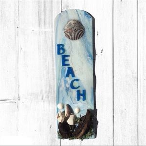 Beach wood shingle sign wall hanging decor